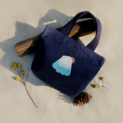 印刷範例-無痕印刷-純棉藏青色織帶小托特